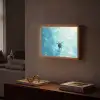 Schildpad - Zee - Blauw - Schittering Light Box met batterij (Wandlamp) middel -sfeer1