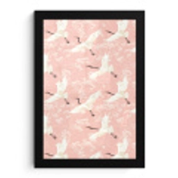 Kraanvogels - Bloesem - Roze fotolijst zwart zonder passe partout klein 224 -3d