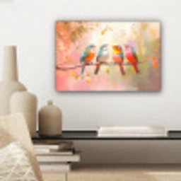Vogels - Kleurrijk - Tak canvas 2cm klein -sfeer6