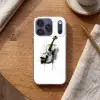 Viool - Oranje - Zwart - Penseelstreken Telefoonhoesje iPhone 17 Pro klein -sfeer1