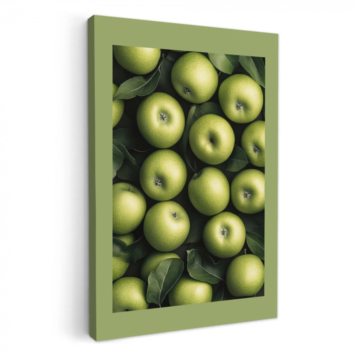 Appels - Groen - bladeren KitchenYeah - Keuken - Canvas klein -3d