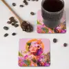 Vrouw - Abstract - Cirkel - Bloemen onderzetter kurk middel -sfeer2