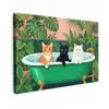 Badkamer - Kattenparade - Kleurrijk canvas 2cm klein -z3d