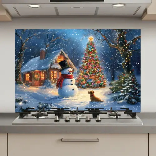 Kerstwonder - Winteravond - Kleurrijk keuken achterwand spatscherm klein -3d_website