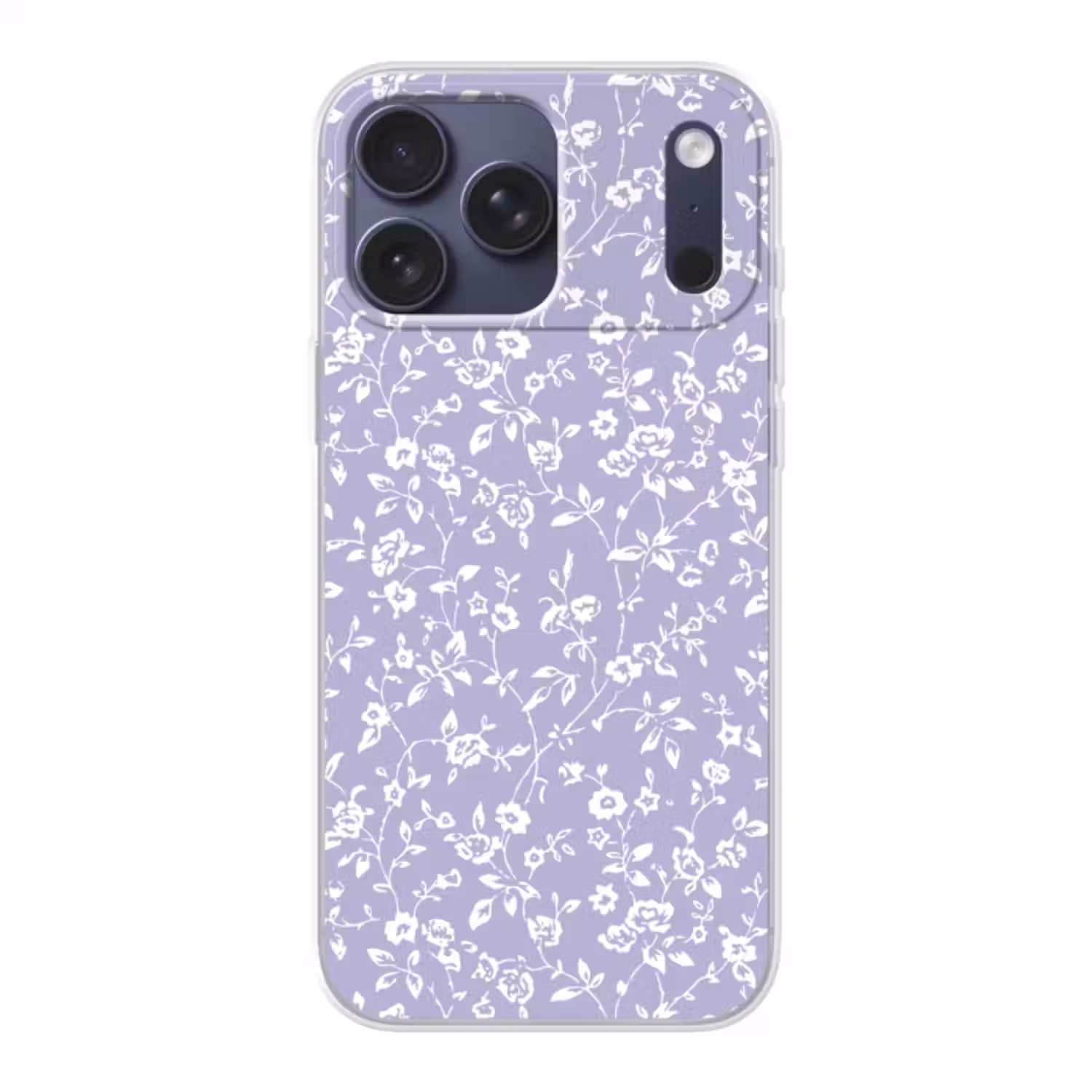 Telefoonhoesje Softcase - Bloemenpatroon - Paars - Wit - Bloemen