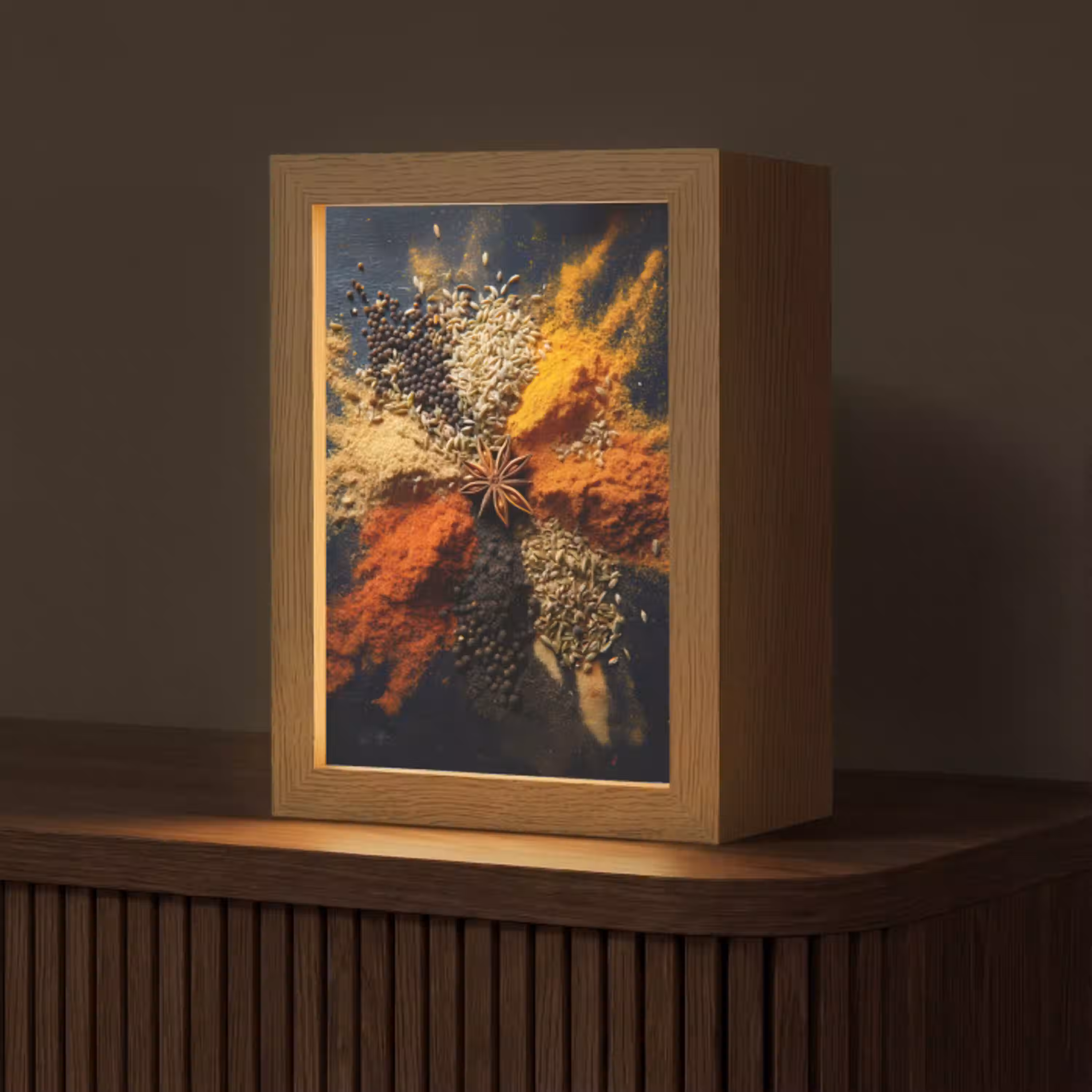 Specerijen - Explosie - Oranje Light Box met kabel (Tafellamp) klein -z3d_website