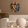 Abstract - Portret - Kleurvakken Akoestische PET Vilt - Rond klein -sfeer1