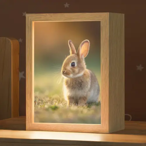 Konijntje - Bruin - Gras Light Box met kabel klein -zzz_3d_website