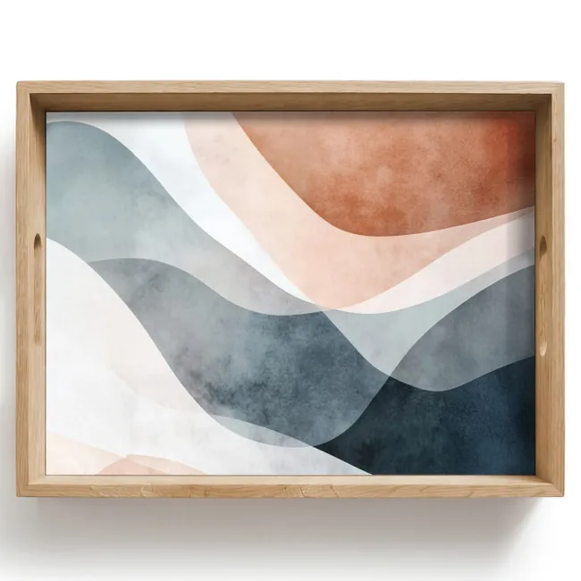 Dienblad - Abstract - Golven - Blauw