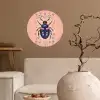 Kever - Donkerblauw - Bloemen - Sierlijk Wandcirkel behangsticker klein -sfeer1