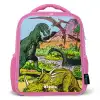 Dino's bij een vulkaan Kinderrugzak - Roze middel -3d