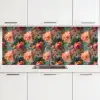 Roze - Patroon - Bloemen keuken achterwand 2 middel 871 -3d