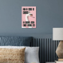 Zwaan - Vogel - Decoratie - Roze poster papier klein -sfeer2
