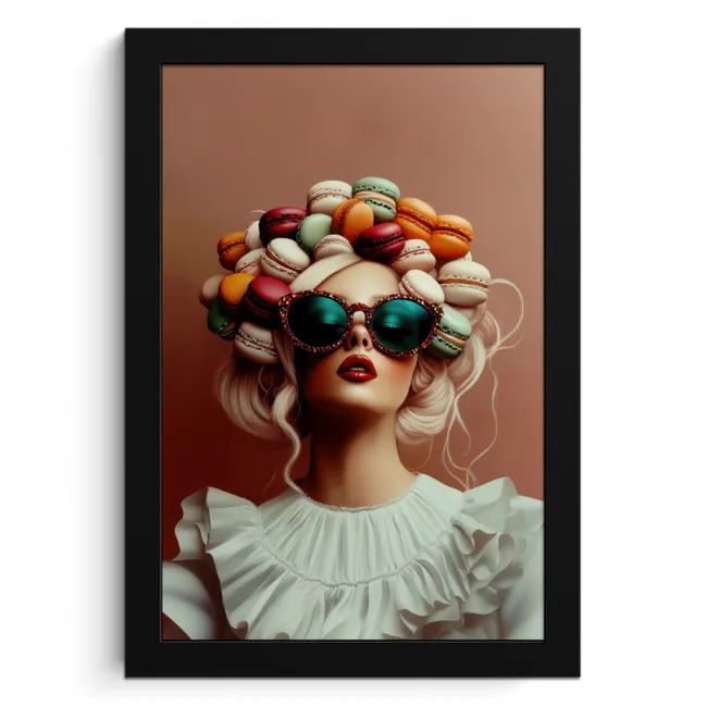 Vrouw - Macarons - Bril KitchenYeah - Keuken - Fotolijst klein -3d