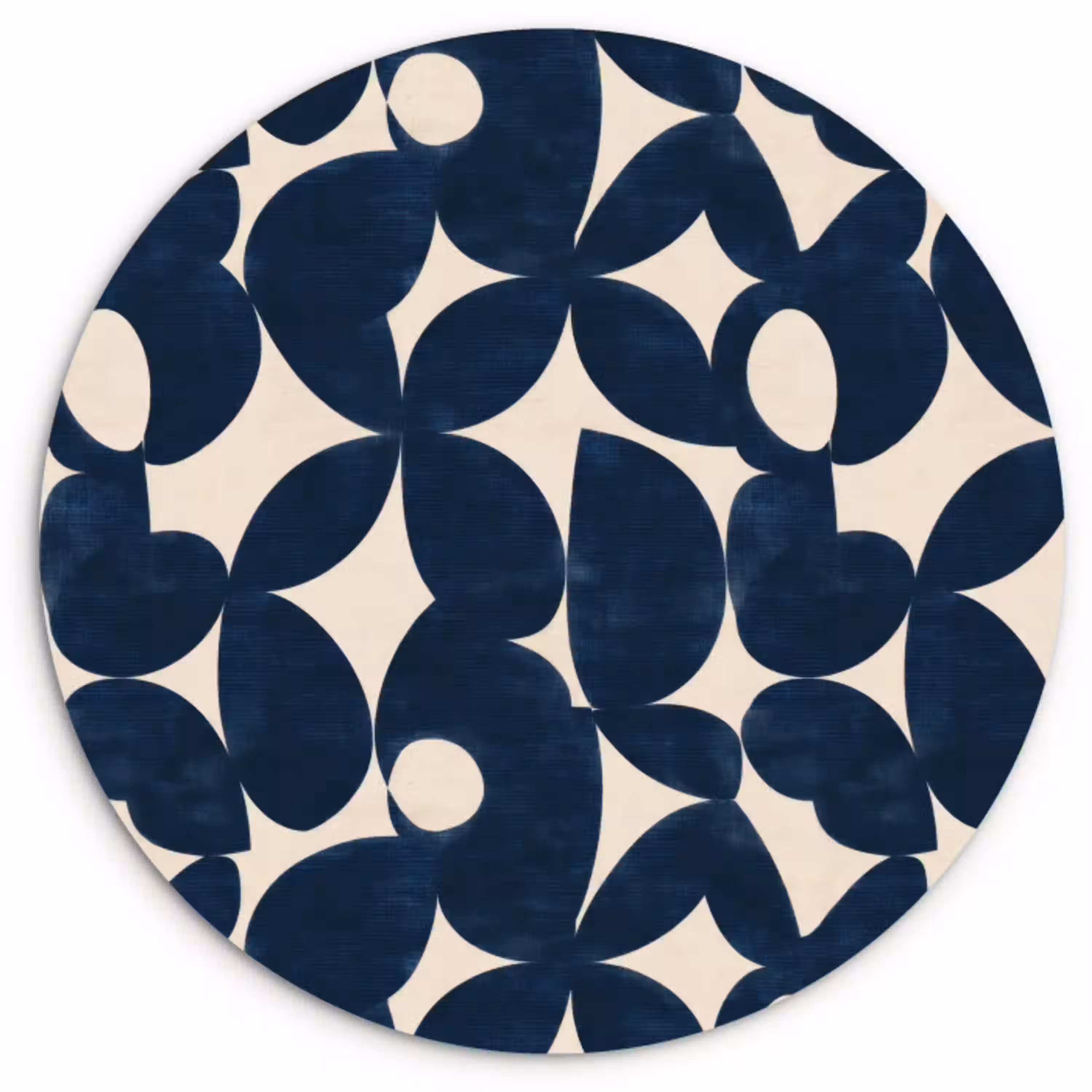 Modern - Geometrisch - Blauw Wandcirkel kunststof plaat 5mm dik klein 188 -3d