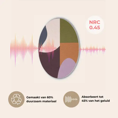 Vormen - Abstract - Kleuren - Vierkant Akoestische PET Vilt - Rond klein -USP_NL