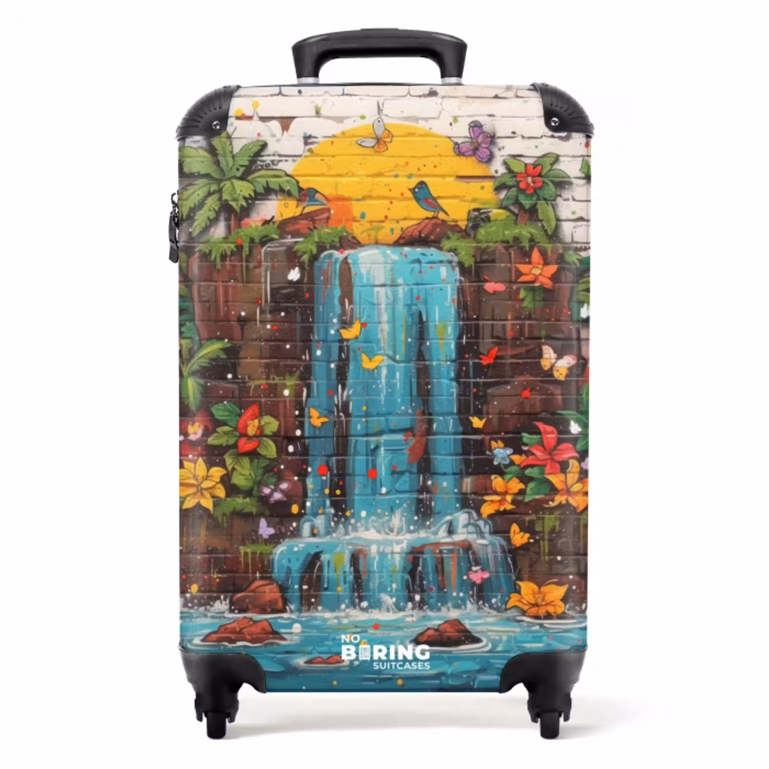 Waterval in graffiti stijl NBS - Handbagage koffer - Unisex middel -productfoto_recht