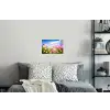 Bloemen - Wei - Paars - Gras - Wit - Wolken - Blauw Muursticker klein -slaapkamer