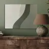 Japandi - Groen - Abstract - Modern PET vilt klein -sfeer2