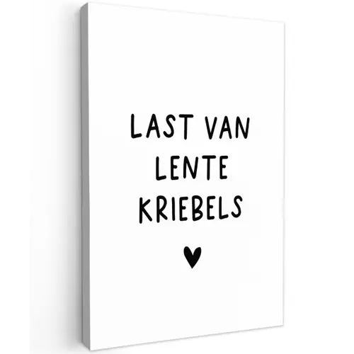 Quotes - Last van lentekriebels - Spreuken Tuinposter op houten frame 2 cm dik klein -3d