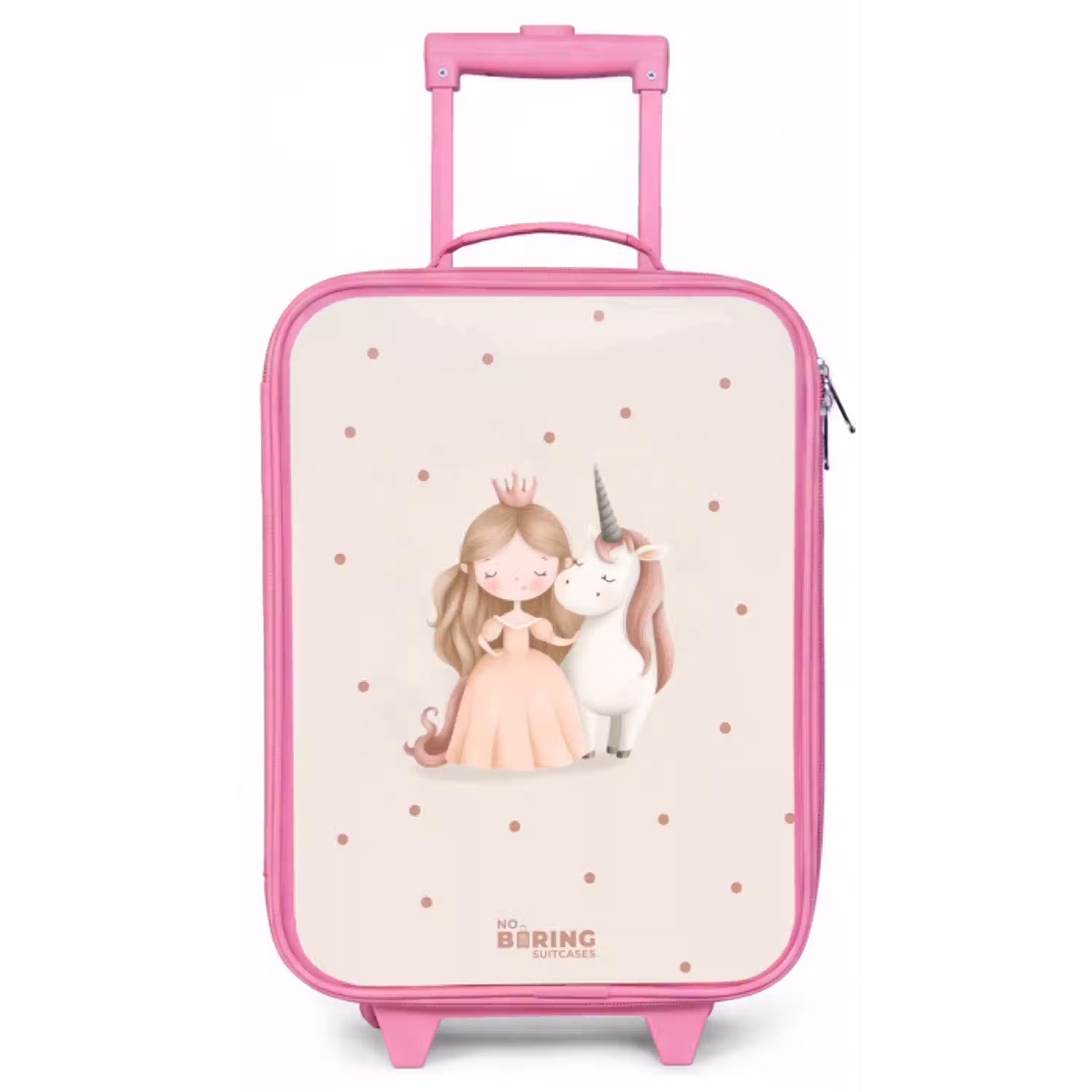 Prinses en een eenhoorn in pastel kleuren Kinderkoffer - Roze klein -zz3dotto