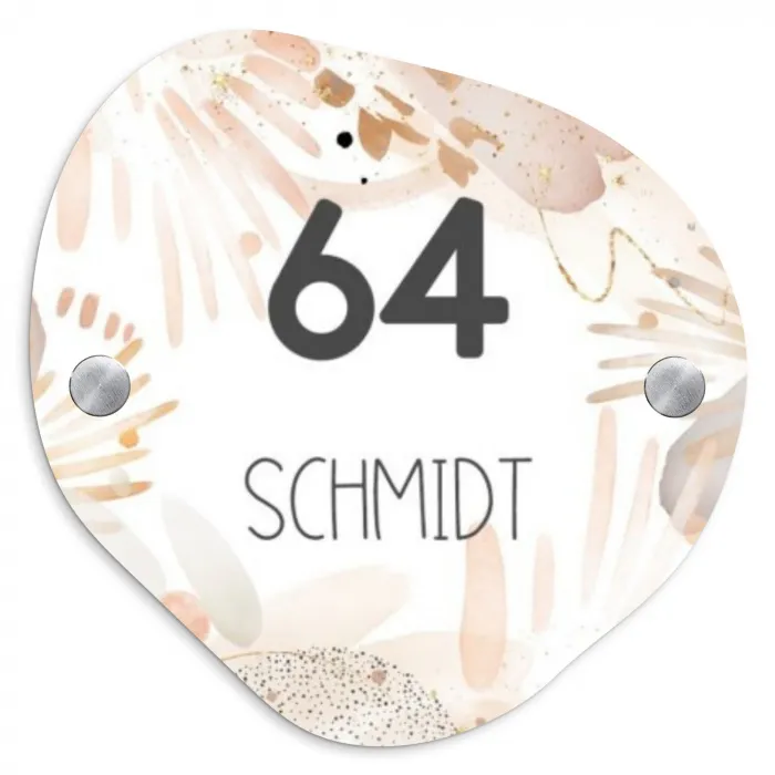 Abstract beige - Modern Naambord Organisch middel -3d
