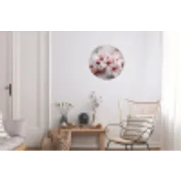 Bloesems - Meeldraden - Geel - Wazig Wandcirkel aluminium klein -woonkamer