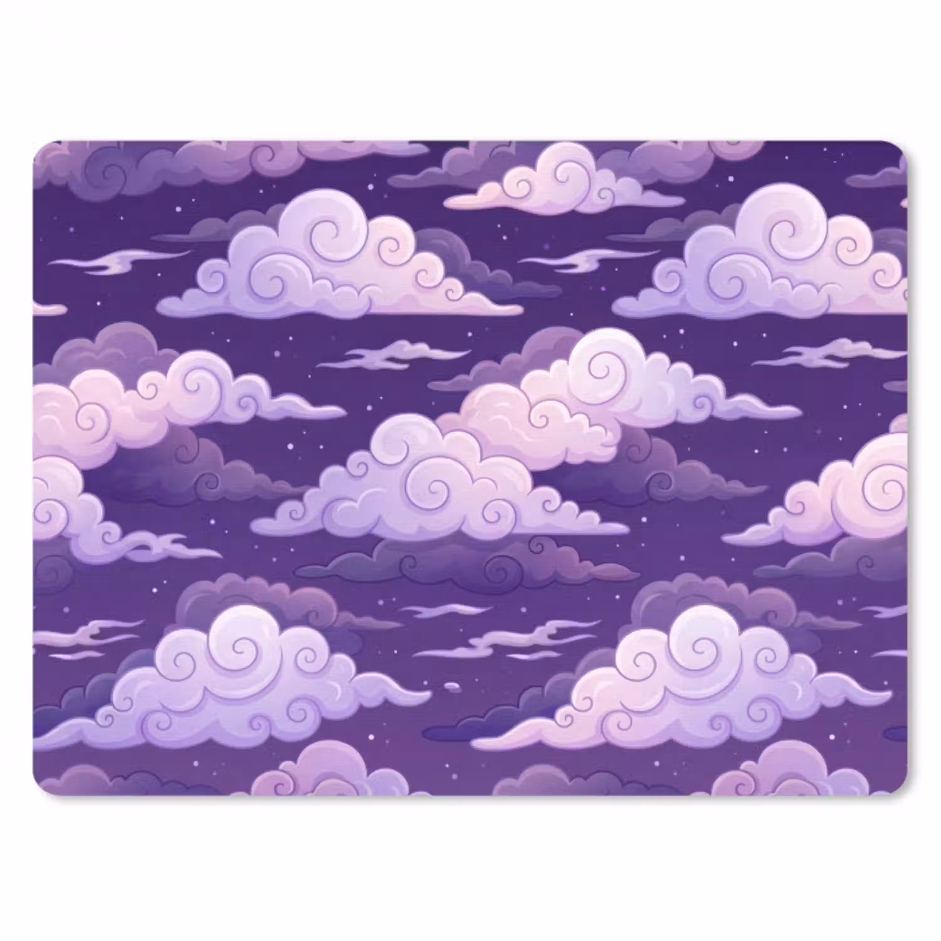 Wolken - Nacht - Natuur - Abstract - Paars muismat rubber klein -3d