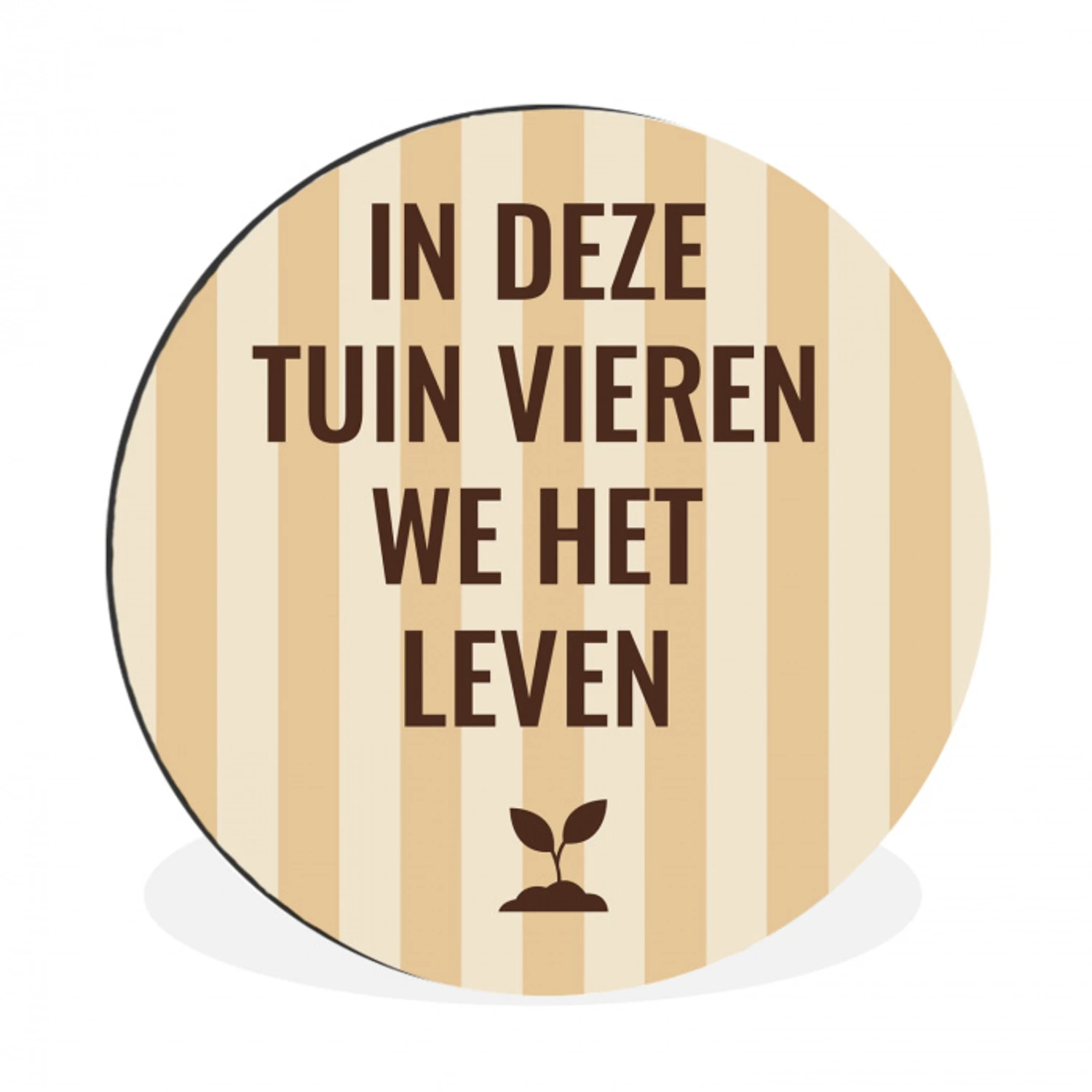 Tuin - Quote - Strepen - Zomer Wandcirkel aluminium klein -3d