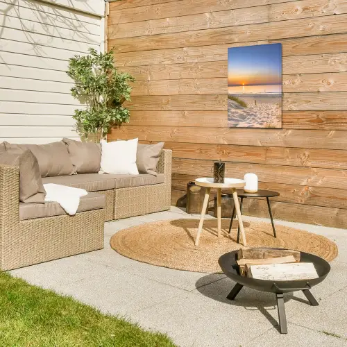Zonsondergang aan Zee Tuinposter op houten frame 2 cm dik klein -sfeer2