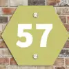 Lichtgroen - Traditioneel Naambord Hexagon klein -sfeer2