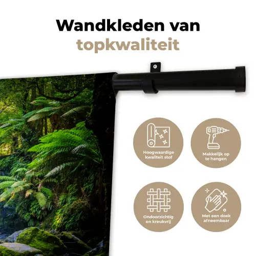 Jungle - Waterval - Australië - Planten - Natuur Wandkleed katoen klein -sfeer2