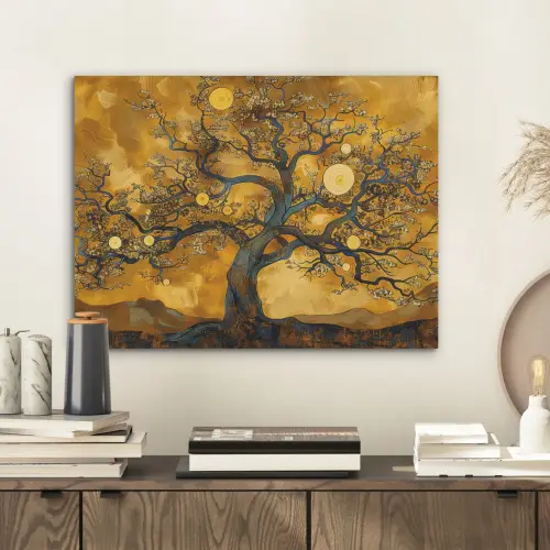 Boom - Levensboom - Abstract - Goud PET vilt klein -sfeer1