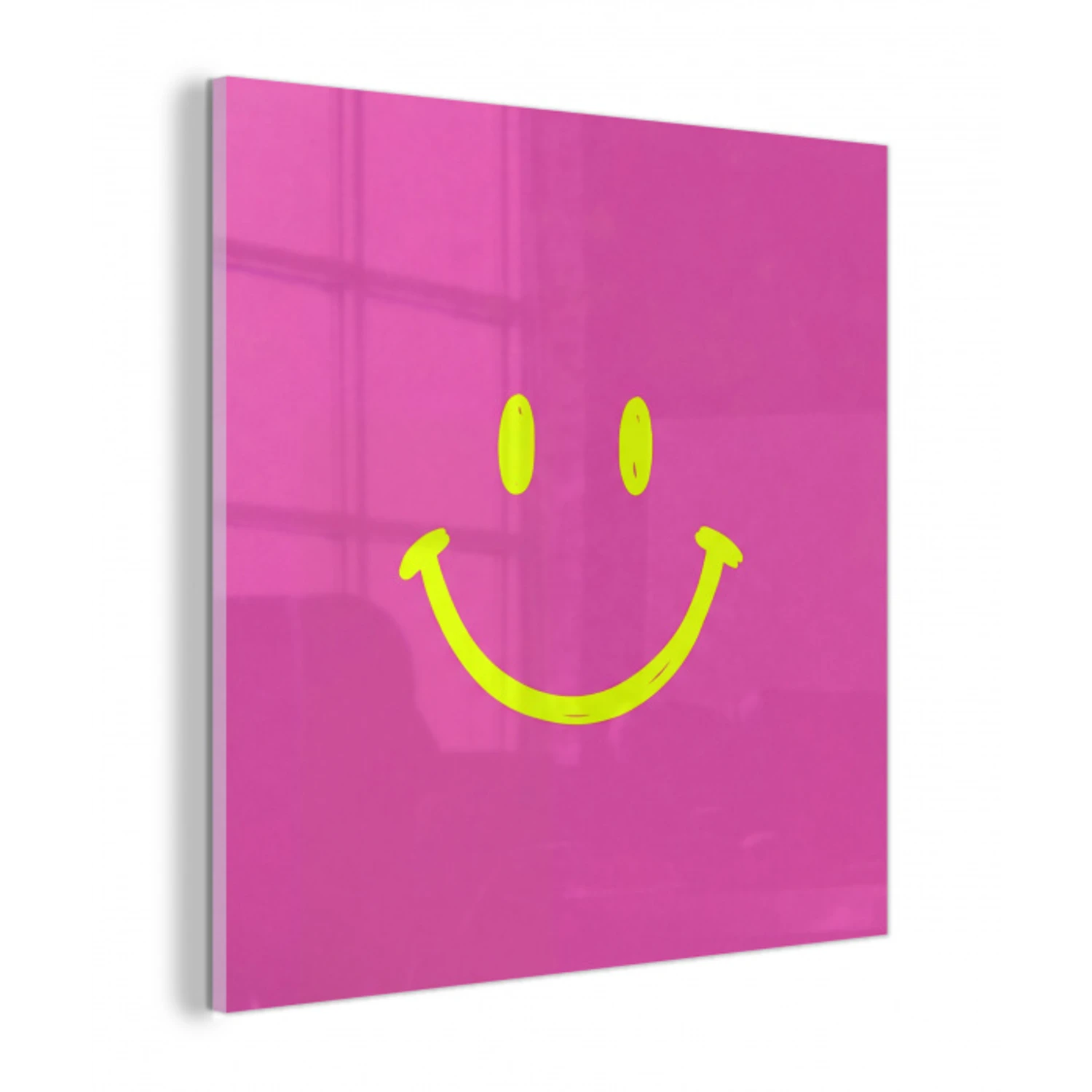 Smiley - Vrolijk - Roze plexiglas 5mm klein -z3d