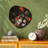Stilleven met bloemen en een horloge - Schilderij van Abraham Mignon Wandcirkel Organisch Forex 3mm klein -sfeer2