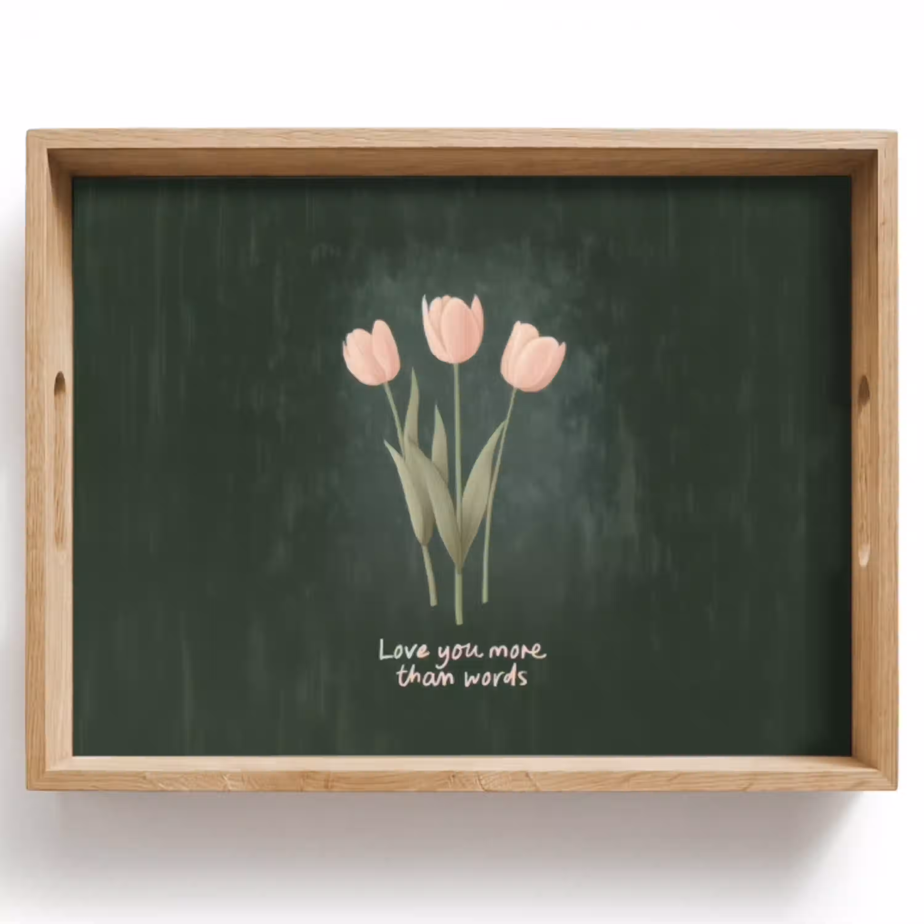 Tulpen - Roze - Tekst - Love Dienblad Rechthoek middel -z3d_shopping