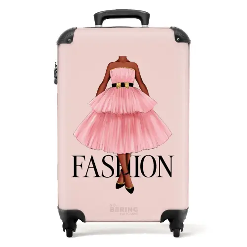 Fashion - Roze Jurk NBS - Handbagage koffer - Kinderen Unisex middel -productfoto_recht