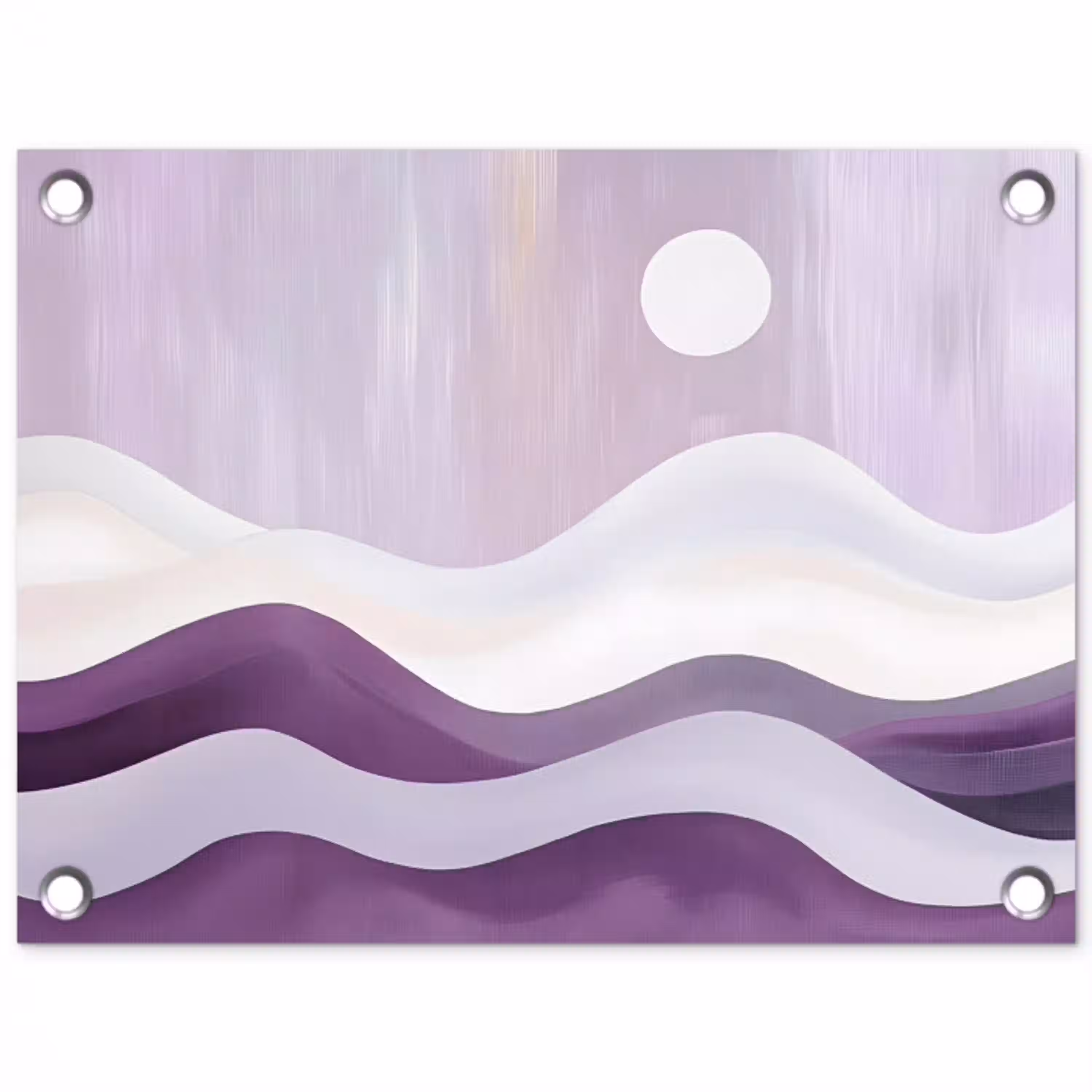 Golven - Heuvels - Abstract - Paars tuinposter los doek klein -3d