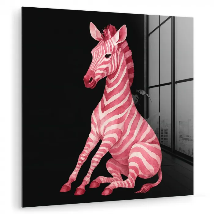 Zebra - Roze - Gestreept plexiglas 5mm klein -zzzproduct_nieuw