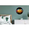 Spaghetti - Graffiti - Verf - Kleurrijk - Eten - Modern Wandcirkel aluminium klein -slaapkamer