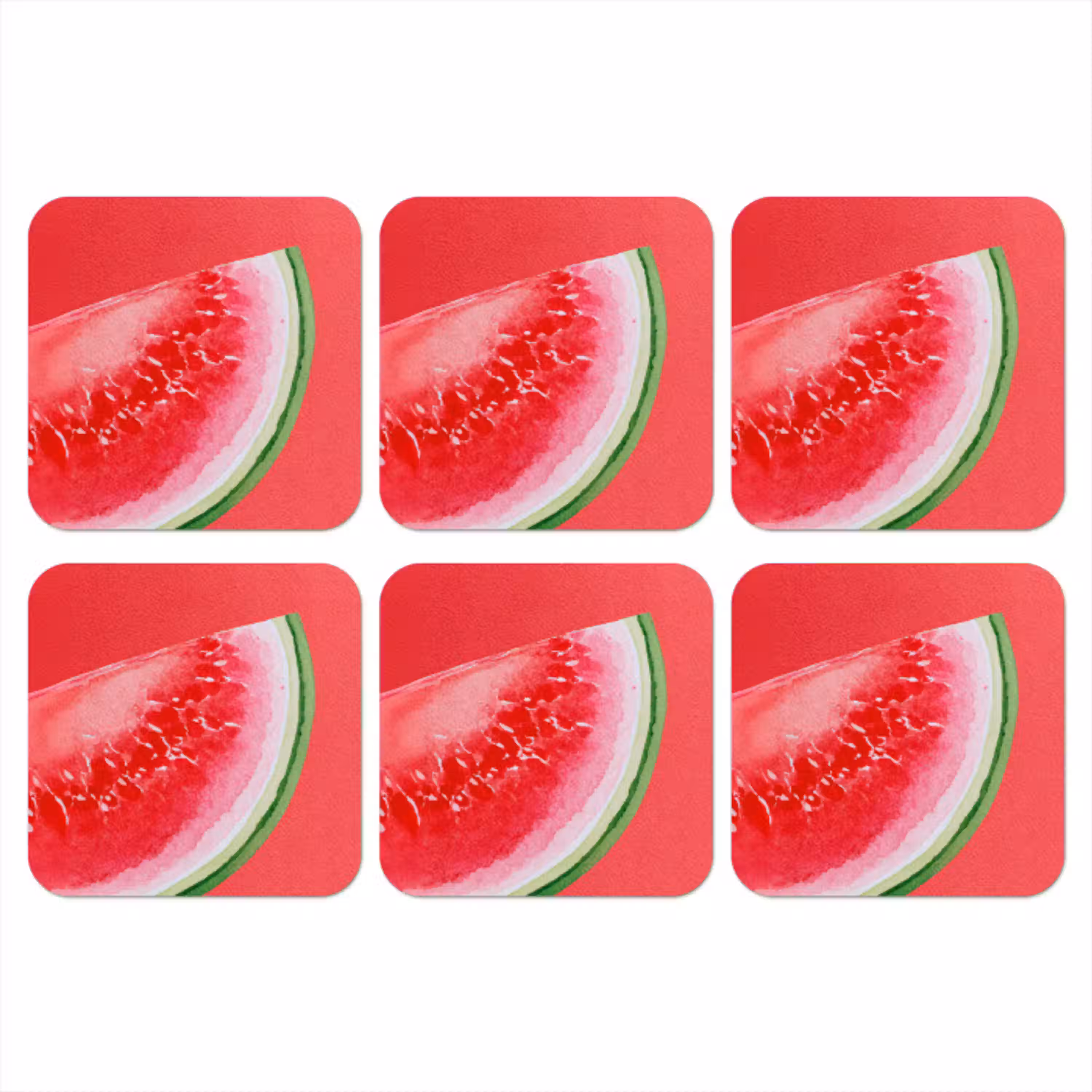 Watermeloen - Rood - Zomers onderzetter kurk middel -3d
