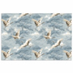 Wolken - Kraanvogels - Blauw poster papier klein 62 -3d