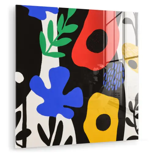 Bloemen - Bladeren - Abstract - Zwart plexiglas 5mm klein -zzzproduct_nieuw