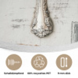 Zilver - Bestek - Hout Akoestische PET Vilt - Rond klein -closeup_DE