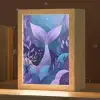 Zeemeerminnenstaart - Onderwaterplanten - Paars - Blauw Light Box met kabel klein -zzz_3d_website