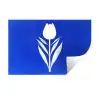 Tulp - Minimalistisch - Bladeren - Wit Muursticker klein -3d