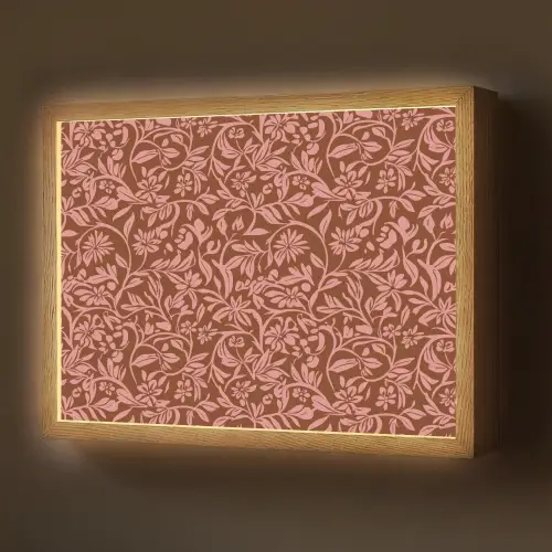 Bloemen - Print - Roze Light Box met batterij (Wandlamp) middel 907 -z3d_website