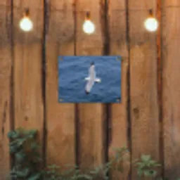 Zeemeeuw - Oceaan - Blauw tuinposter los doek klein -sfeer1