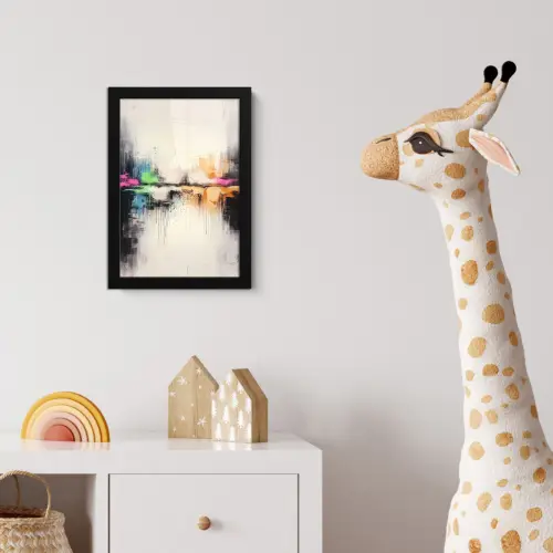 Abstract - Kleurexplosie - Landschap fotolijst zwart zonder passe partout klein -usfeer4_kinderkamer