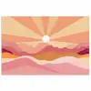 Bergen - Abstract - Zonnestralen - Roze poster papier klein -3d